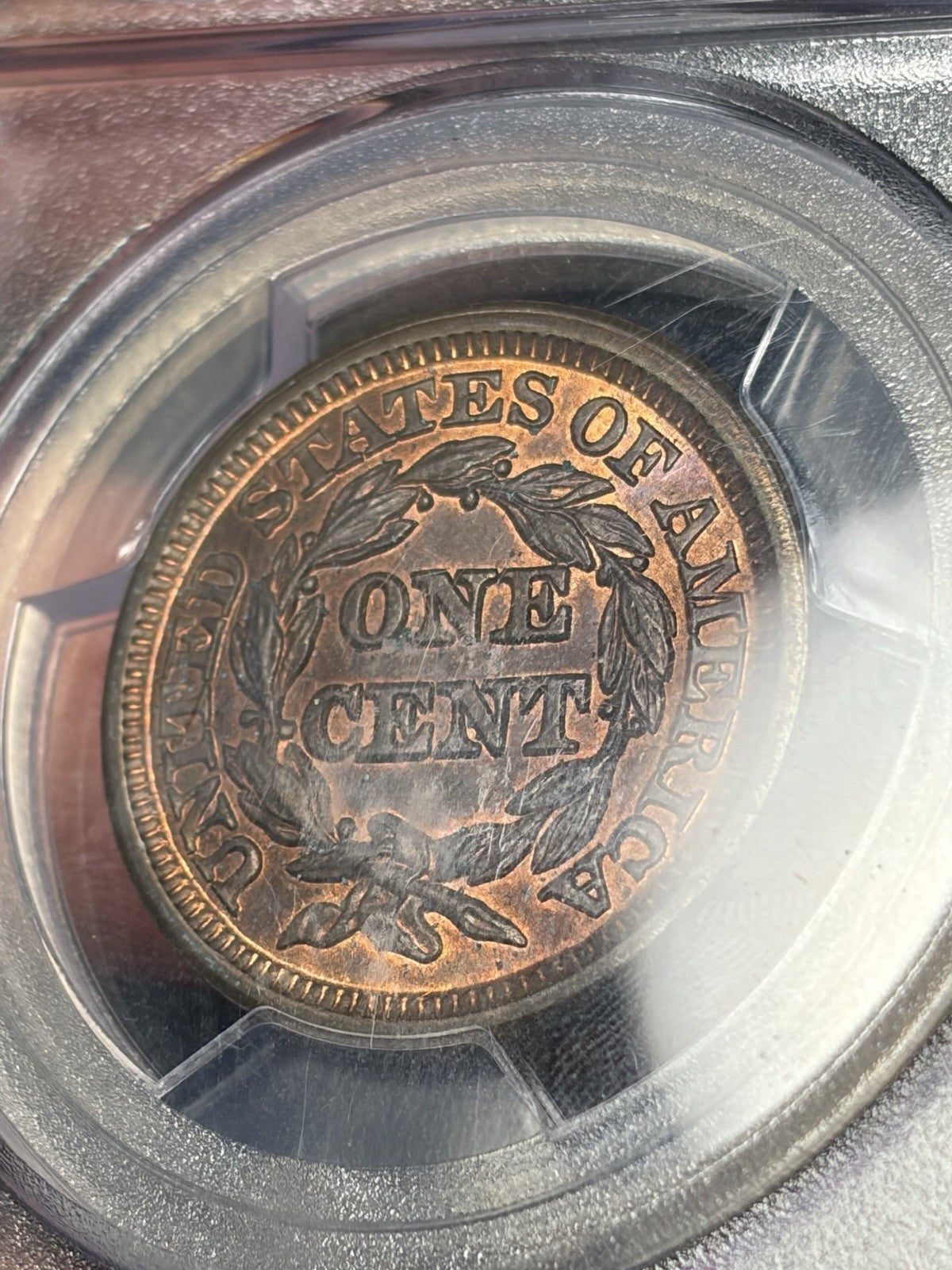 1848 PCGS MS65 RB CAC Braided Hair Large Cent