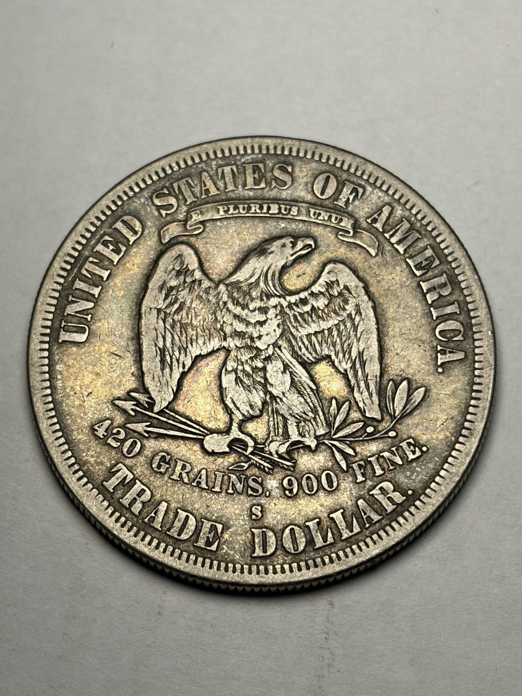1877-S Trade Silver Dollar Toned