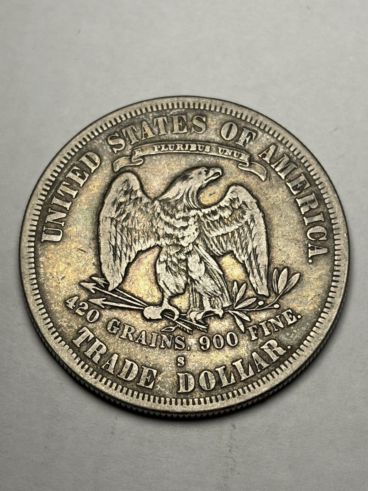 1877-S Trade Silver Dollar Toned