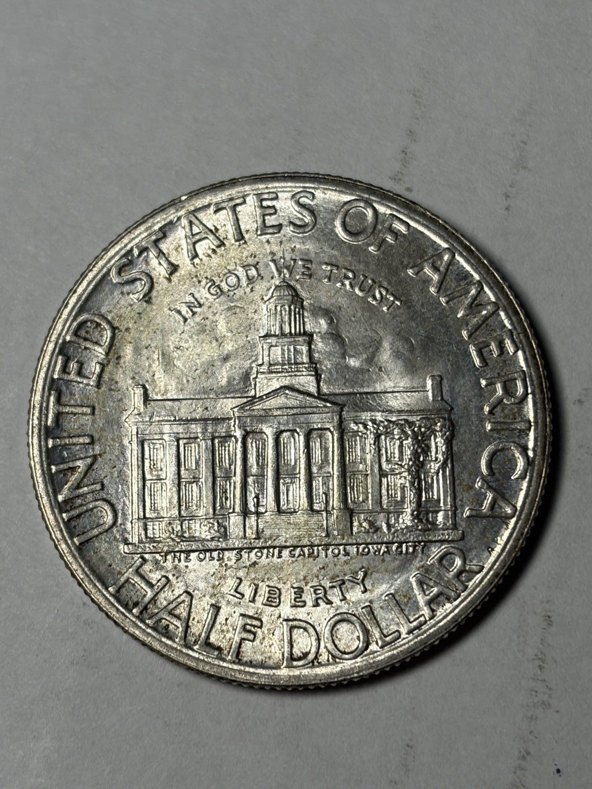 1946 Iowa Commemorative Half Dollar Uncirculated Toned