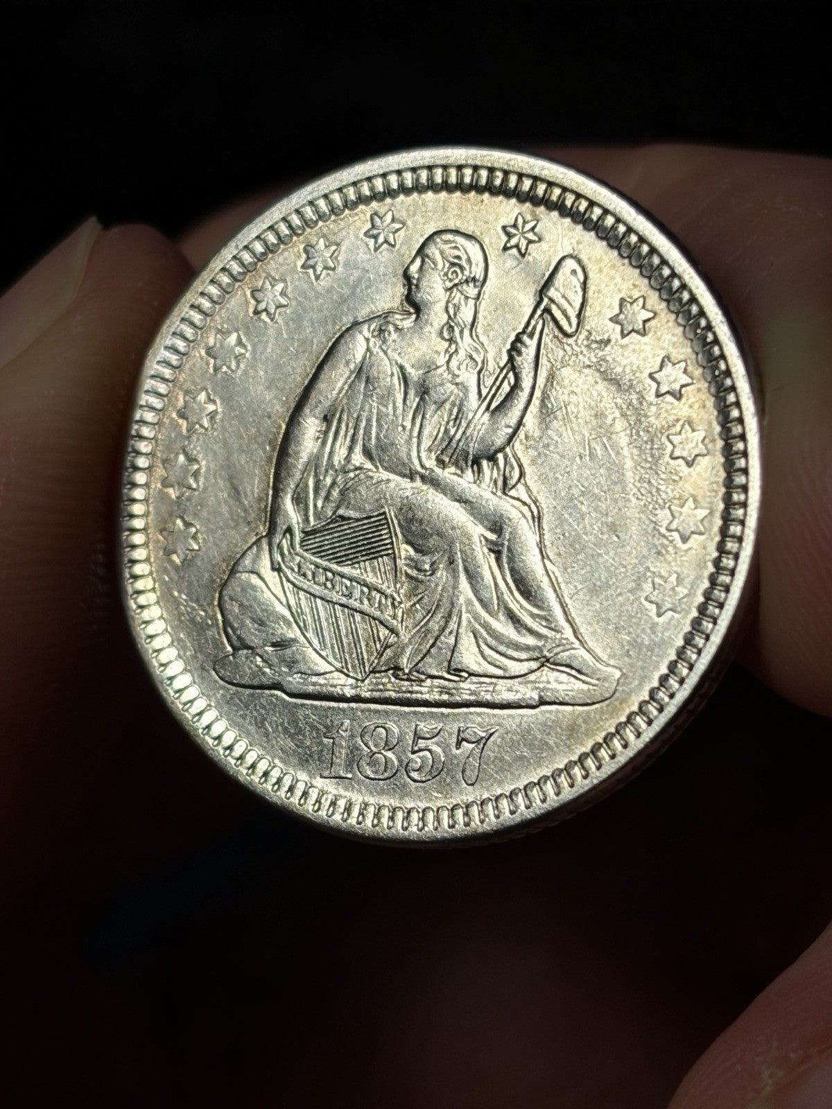 1857 Seated Liberty Quarter Details