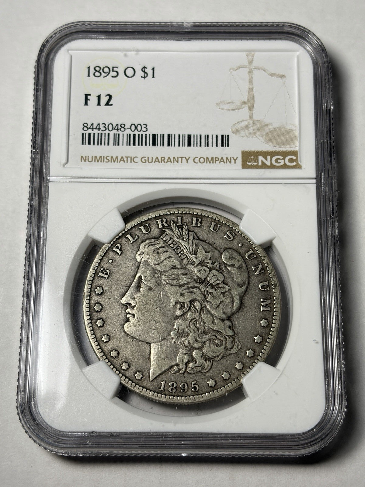 1895-O NGC F12 Morgan Silver Dollar