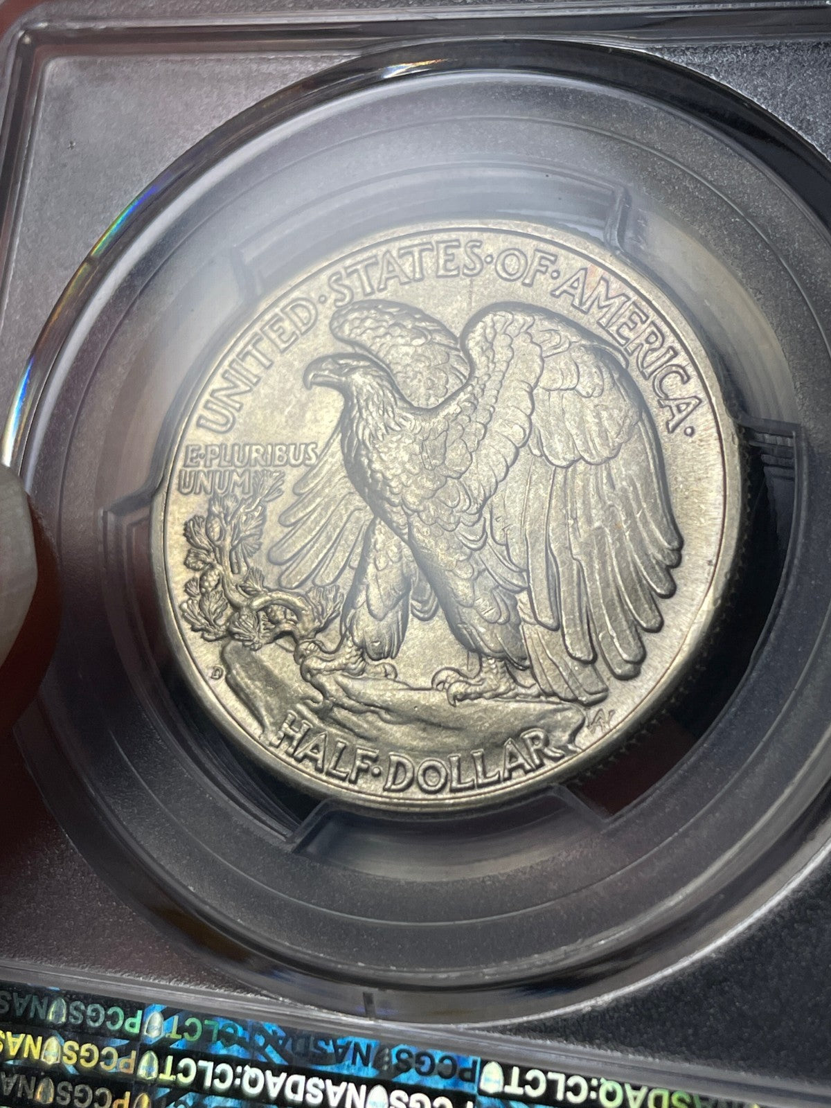 1943-D PCGS MS67 CAC Walking Liberty Half Dollar Toned