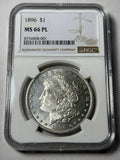 1896 NGC MS66 PL Morgan Silver Dollar