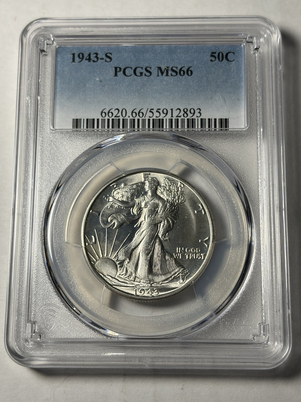 1943-S PCGS MS66 Walking Liberty Half Dollar