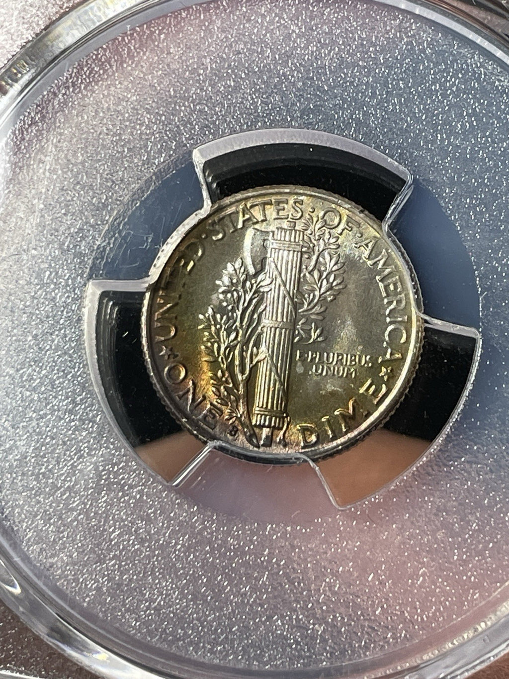 1937-S PCGS MS65 CAC Mercury Silver Dime Toned Nice