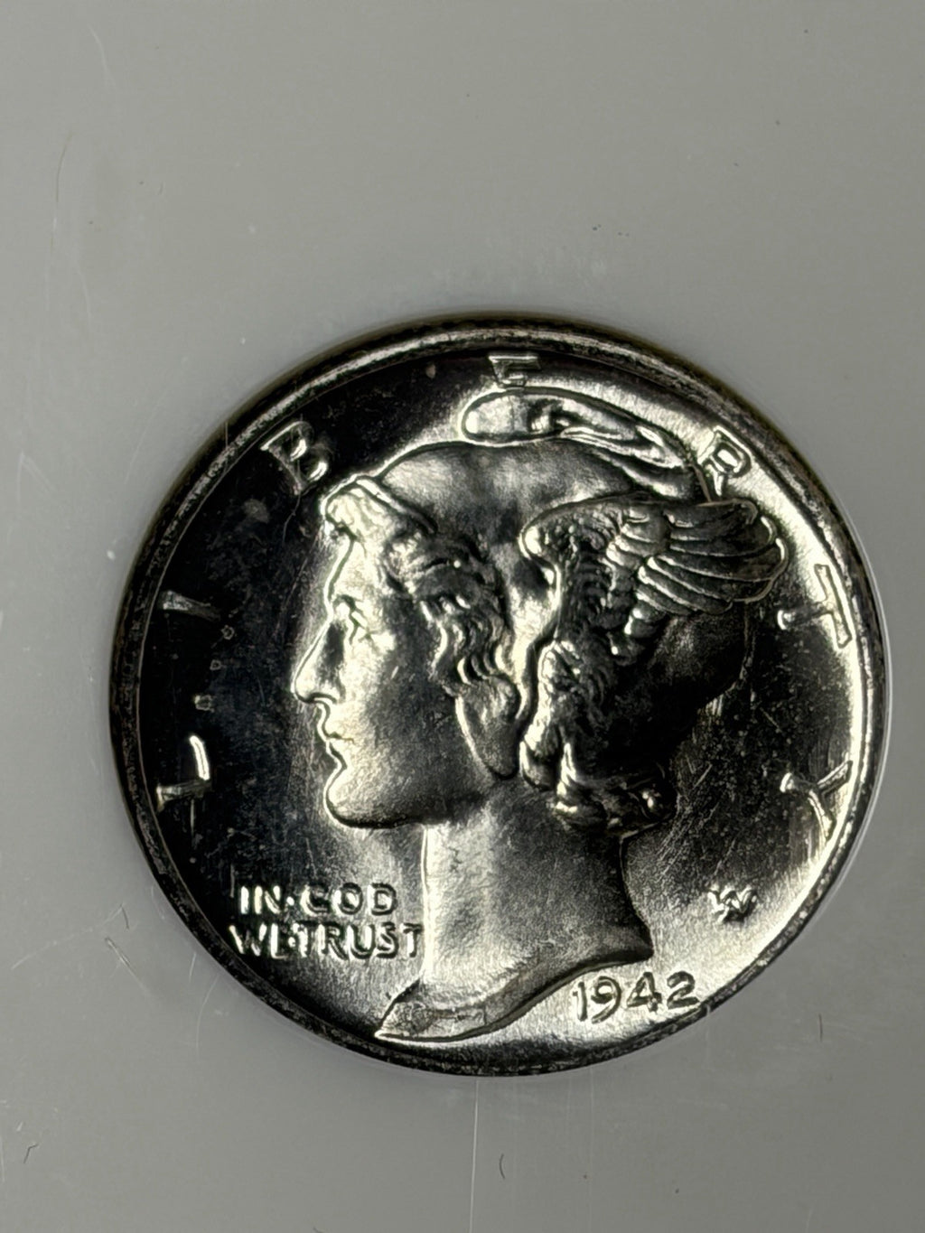 1942 NGC MS67 Mercury Silver Dime Old Fatty Holder