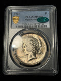 1921 PCGS MS65+ CAC Peace Dollar Toned PQ