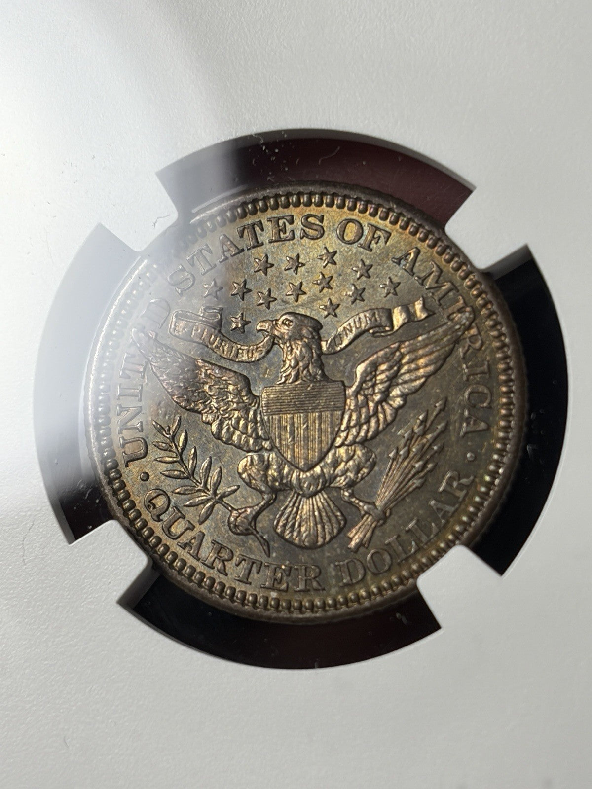 1905 NGC AU Details Barber Quarter Toned