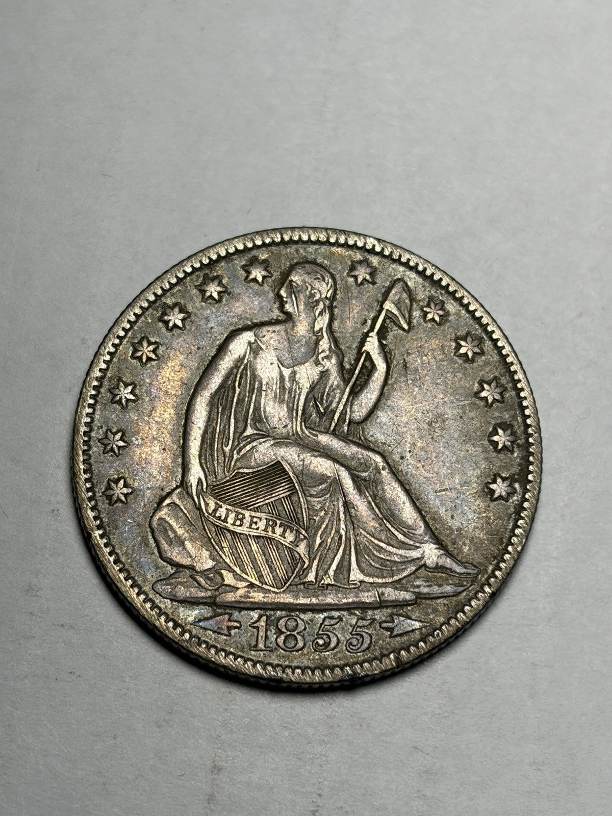 1855-O With Arrows Seated Liberty Half Dollar Details